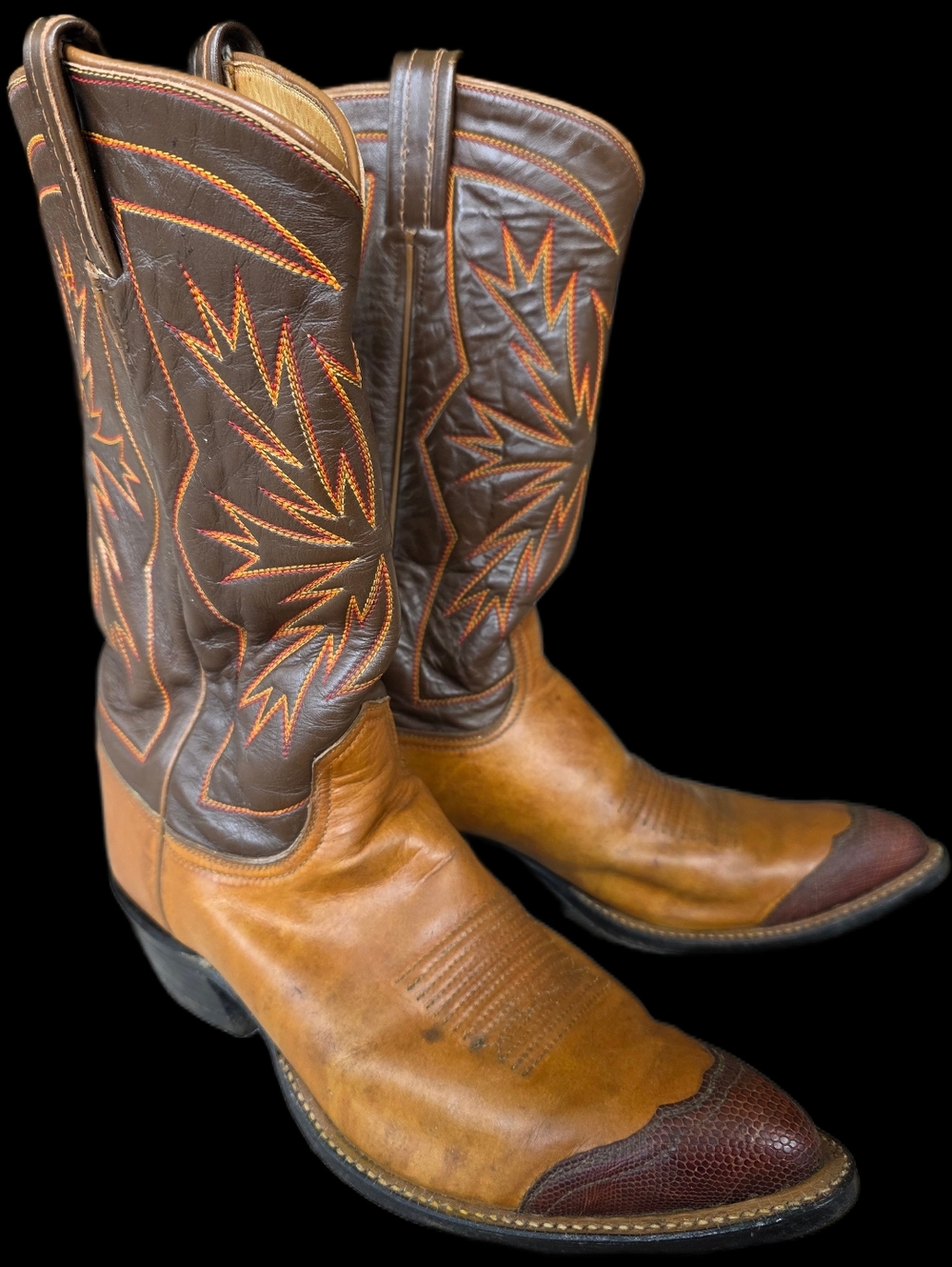 Vintage Tony Lama Men's 1105 (10.5) Genuine Leather Cowboy Boots